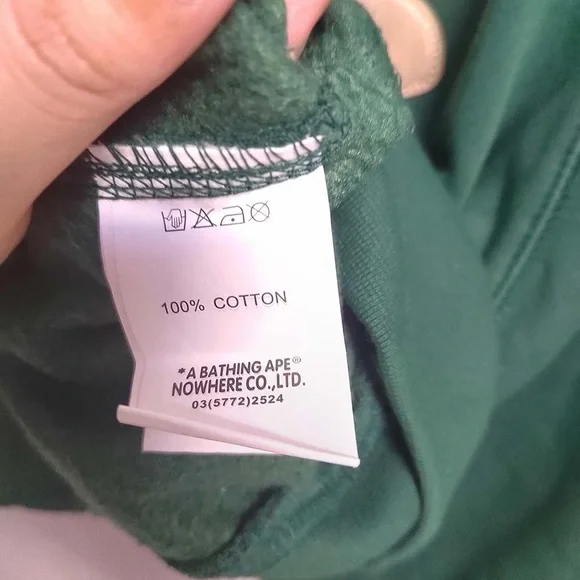 BAPE Logo Relaxed Fit Pullover Hoodie Green